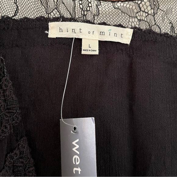 Wet Seal A Hint of Mint Charcoal Grey Lace Inset Kimono Sweater - Picture 3 of 3